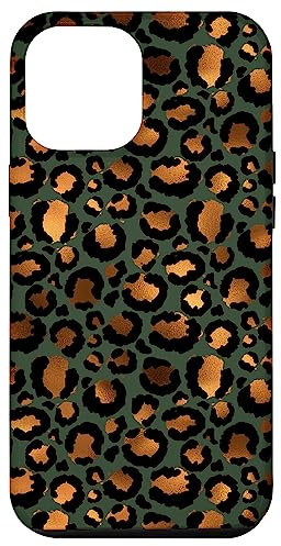 iPhone 15 Pro Max Golden Leopard Print with Forest Green Bronze Spots Case