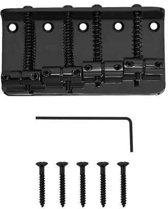 Create idea Ponte per basso a 4 corde, professionale, in metallo, a quattro corde, per basso jazz a 4 corde, basso elettrico, basso di precisione (nero)