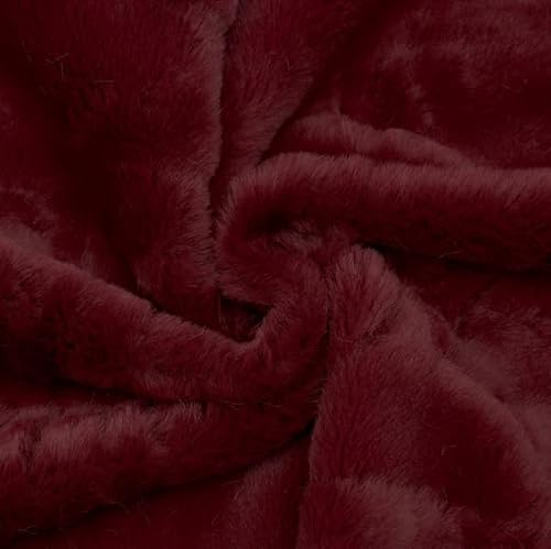 Stoff Kontor STOFFKONTOR Fellimitat Kunstfell - Meterware, Farbe Bordeaux - zum Nähen von Bekleidung und Homeaccessoires