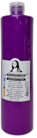 Stofffarbe 500ml. Waschfeste Textilfarbe. T-Shirt Farbe für helle Stoffe. Waschmaschinenfest, Waschbeständig. Textilmalfarbe, Stoffmalfarbe Fixierung durch Bügeln (Lila)