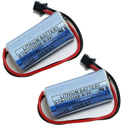 nengbattery Replacement 2pcs 3V CR17335SE-R/3V Q6BAT Battery Compatible With PLC CNC 1800mAh CR17335 F4E1 Q25PRHCPU Q170HBATC ER2/3A GT15-BAT Q02CPU Q02HCPU Q06HC