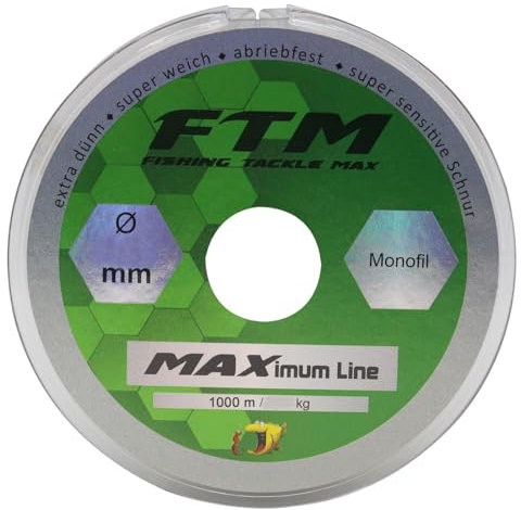 FTM Schnur Maximum Line - 1000m monofile Angelschnur, Durchmesser/Tragkraft:0.23mm / 5.94kg