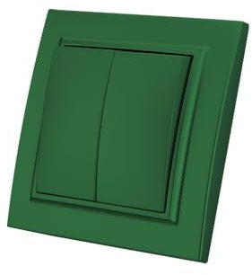 Ein/Aus-Schalter, 2-Wege-Wandschalter Grün, mechanischer Wandschalter 86 mm, Standardschalter 10 Ampere, 250 V