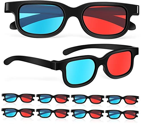 RORPOIR 10pcs Glasses with Lenses for Movies and Games Lightweight and Comfortable Compatible with Tvs Monitors Laptops Projectors for Home and Theater Viewing