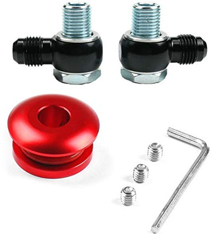 Marran Lot de 2 raccords banjo 6AN x 1/4NPSM et 1 ensemble universel rouge pour levier de vitesses