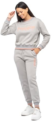 TOMBARRON Damen Lässiger Trainingsanzug mit „Fashion“-Print