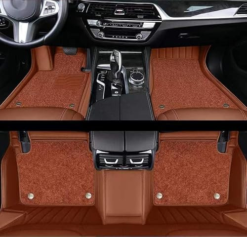 Doppio strato Tappetini Auto per Fiat Tipo (357) Hatchback 2016-2020, Tappeti Tappetino in Moquette Impermeabile e Antiscivolo Tappetini Auto Set,E