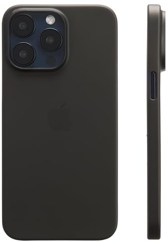 NUCASE Ultradünne Schutzhülle für iPhone 15 Pro (Original Ultra Thin Case 0,3 mm), ultradünn, minimalistisch und elegant. (Durchscheinendes Schwarz)
