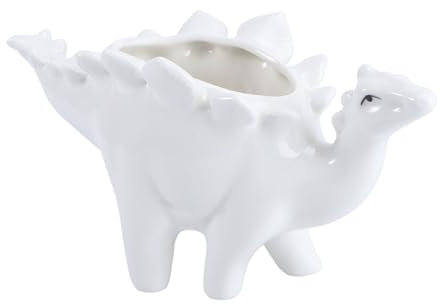MERRYHAPY Pot De Fleurs Dinosaure Blanc pour Plante Grasse Jardinière Créative Drainage pour Intérieur Et Bureau
