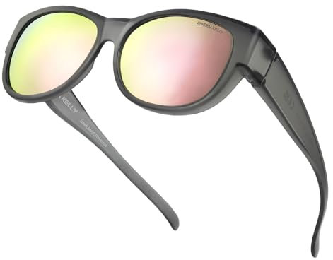 SHEEN KELLY TR90 Übergroße Anfälle über Sonnenbrillen Spiegelte polarisierte Linsen Cateye für Frauenfahrer Brillen über Gläser leichtes Gewicht