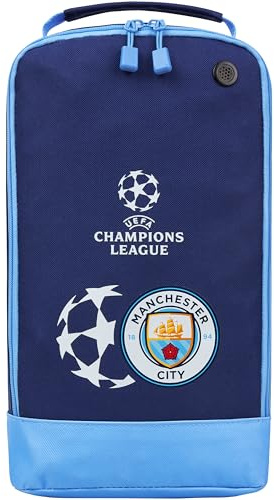 Get Trend Manchester City F.C. Boot Bag Football Adults Teens Sports Shoe Bags Ventilation Kids Supporters' Gear Travel PE Rugby Cricket Hockey 19 x 34 x 12cm