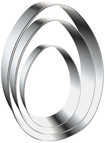 3 Pcs Easter Egg Cookie Cutter Set - 5”,4”,3” Stainless Steel Egg Biscuit Cutter for Baking Fondant Clay Pastry Icing Jewellery, Metal Circle Eggs Shaped Pastry Cutter for Kids Cooking