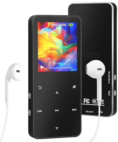 MP3 Player 32GB, MP3-MP4-Player mit Bluetooth 5.2, Musik-Player mit Lautsprecher, FM-Radio, Video, Sprachaufzeichnung, E-Book, für Sport