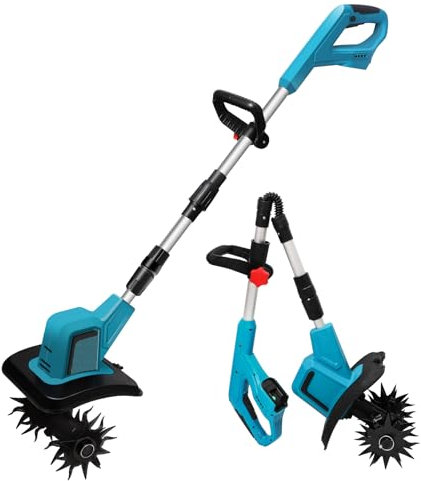 Motozappa a batteria per Makita 18 V, motozappa elettrica con motore brushless, regolabile in altezza, larghezza di lavoro 20 cm, profondità di lavoro 15 cm, per giardini e cortili (senza batteria)
