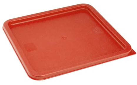 Vogue Hygiplas Square Red Lid to fit, 10-15-20 Ltr | Airtight seal preserves food freshness, while dishwasher-safe plastic ensures effortless cleanup in commercial kitchens.