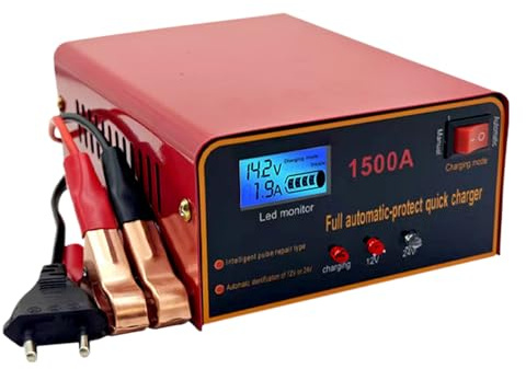 Chargeur de batterie, chargeur de maintenance pour batteries de voiture, charge rapide, protection de sécurité, charge de maintien, portable, pour tracteur, camion, tondeuse à gazon, voiture