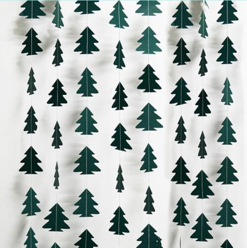 Dunkelgrün Weihnachtsbaum Deko 4M Hängend Papier Baumschmuck Party Dekorationen Wiederverwendbare Weihnachtsschmuck Ornamente für Weihnachtsdeko Neujahrs Advent Fenster Tischdeko Wand Zimmer