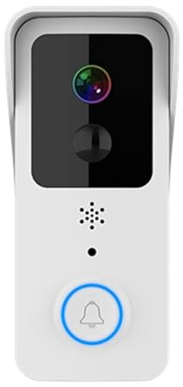 Video Doorbell, 1080P Video Doorbell 5G Dual Outdoor Door Bell Waterproof IP54 Battery Intercom Smart Home Wireless Phone Camera Night Vision(Bianco)