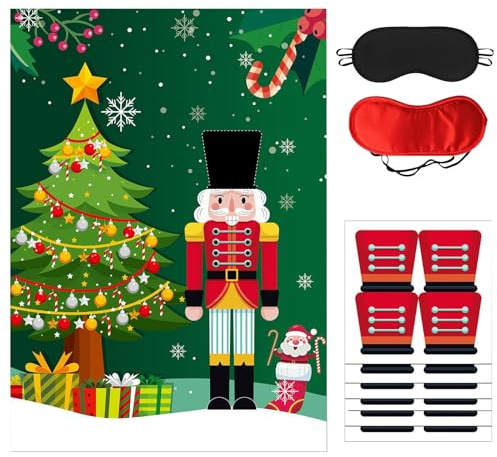 Nkmifeg Jeux de Noël - Kit de jeu festif pour jeu de pince, jeu de casse-noisette, pour les fêtes de famille, les fêtes d'anniversaire, les réunions, les célébrations, les vacances et le plaisir