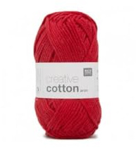 Rico Design 50 g Creative Cotton Aran Häkelgarn Baumwolle 85 m Lauflänge/Knäuel (Rot)