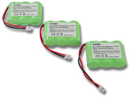 vhbw 3X Akku kompatibel mit Telecom Italia Gipsy | schnurlos Festnetz Telefon (600 mAh, 3,6 V, NiMH)