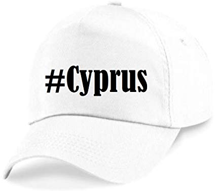 Reifen-Markt Base Cap Hashtag #Cyprus Größe Uni Farbe Weiss Druck Schwarz