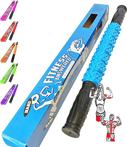 Le bâton de rouleau de massage des muscles d’élite et rigide, Elite Hard, bleu