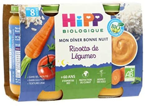 HiPP Petit Pot Risotto de Légumes, 2 x 190g