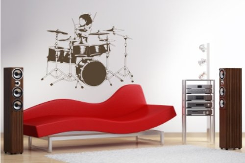 Wandtattoo Drumer, 70x58 + Rakel von mldigitaldesign