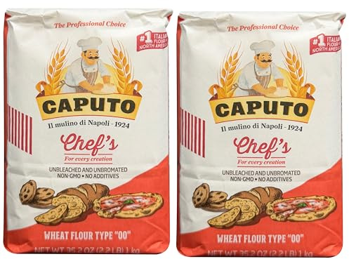 Antimo Caputo Chefs Flour 2.2 LB (Pack of 2) - Italian Double Zero 00 - Soft Wheat for Pizza Dough, Bread, & Pasta
