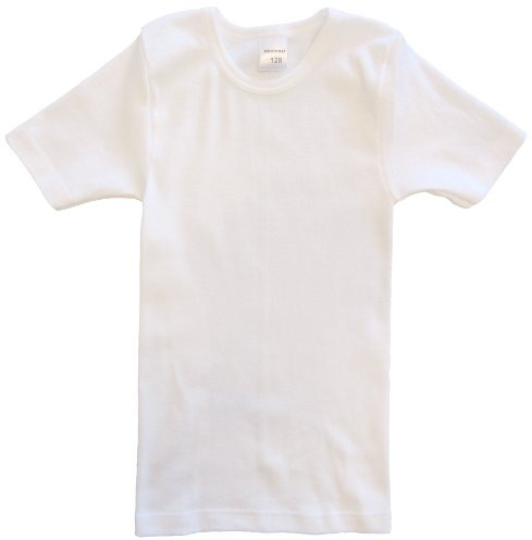 HERMKO 62810 Kinder Funktionswäsche Kurzarm Shirt, Funktionsunterhemd für Mädchen und Jungen, Farbe:weiß, Größe:104
