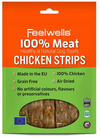 Feelwells 100% Meat Treats Chicken Strips 100 g, Pack of 10