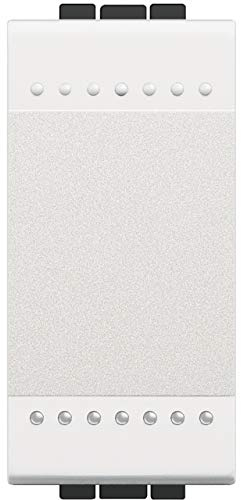 BTicino N4005A Poussoir à Bascule Livinglight Contact No, 1 Module, 10A, 250V, Blanc
