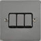 Schneider Electric Ultimate Flat Plate - 3 Gang Rocker 2 Way Light Switch, Single Pole, 16AX, GU1232BPC, Polished Chrome with Black Insert