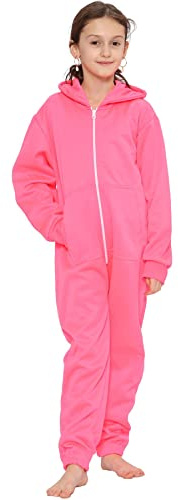 A2Z 4 Kids Plain Girls Boys Camouflage Onesie One Piece Super Soft - Onesie Neon Pink 5-6