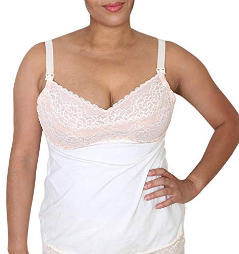 Ayla Handsfree Pumping and Nursing Bra, Nurse, Pump and Relax in One Breastfeeding Bra - White - M