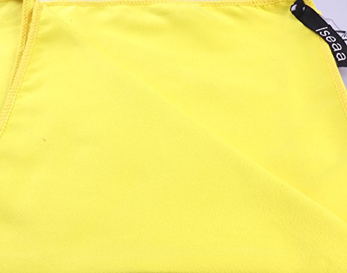 Iseaa 2er Set Mikrofaser Handtücher extrem saugfähig antibakteriell leicht Sporthandtuch Badetuch Saunatuch Strandtuch Yoga Tuch Microfaser Handtuch 200x100cm + 30x50cm Gelb