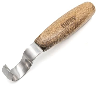 Narex 822103 Small Spoon Carving Hook Knife Dual Bevel 11/16 Inch Wide Blade Hardened to HRC 61 822103, Silver