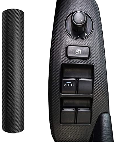 Silence Shopping 3D Noir en Fiber De Carbone Vinyle Enveloppes Voiture Bricolage Enroulement Vinyle Rouleau Film Autocollant Twill Weave Feuille Autocollant 127X30cm / 50 X 11.8 (Noir)