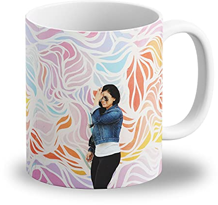LOOXIS Personalisierte Tasse mit Foto & Text bedruckt, selbst gestalten – 325 ml, Keramik, versch. Farben, Panoramadruck möglich – Geschenkidee Männer, Frauen, Jahrestag, Muttertag – Weiß