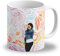 LOOXIS Mug personnalisé, à créer soi-même, à partir de sa photo + texte, différentes couleurs - Idée de cadeau anniversaire, mariage - impression panoramique sans bordure possible, 325ml.Blanc
