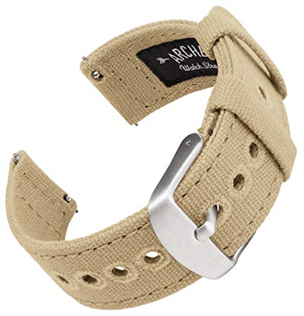 Archer Watch Straps - Cinturini per Orologio in Tela a Sgancio Rapido (Sabbia, 20mm)