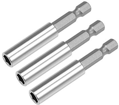 sourcing map 3 Pcs 1/4 Inch Hex Shank by 2.36 Inch Magnetic Bit Holder Extension, Quick Release Screwdriver Drill Bit Power Tool