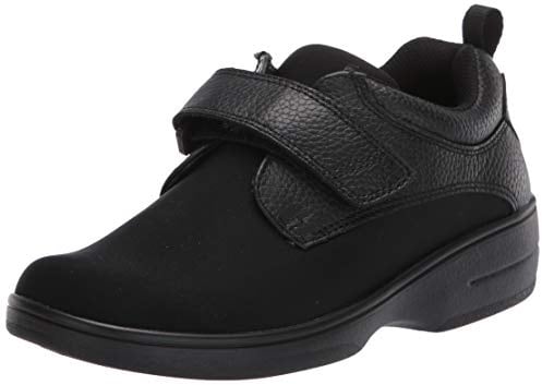 Propét Women's Opal Monk-Strap Loafer, Black, 9.5 M US