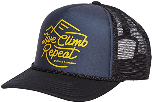 Black Diamond M Flat Bill Trucker Hat Blau - Klassische vielseitige Herren Trucker Basecap, Größe One Size - Farbe Carbo