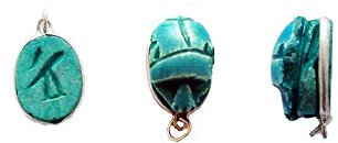 Pendentif scarabée en pierre serti d'argent fait à la main au Louxor Amulette porte-bonheur de l'Egypte ancienne