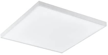 EGLO connect LED Deckenleuchte Turcona-C, 1 flammige Deckenlampe aus Stahl, Aluminium und Kunststoff in Weiß, mit Fernbedienung, Farbtemperaturwechsel (warm – kalt), RGB, dimmbar, L x B 29,5 cm