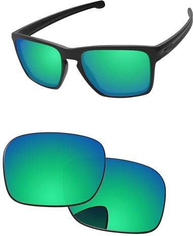 PapaViva Verres de rechange pour lunettes de soleil Oakley Sliver XL OO9341 57 mm, vert émeraude, Sliver XL