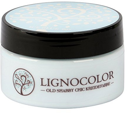 Lignocolor 100ml Kreidefarbe Shabby Chic Lack Landhaus Stil Vintage Look Chalky finish (Ice Blue 007)