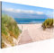 murando - Wandbilder XXL Strand und Meer 120x40 cm 1 tlg - Wand Deko Vlies Leinwand Bilder Groß Wanddeko Wohnzimmer Schlafzimmer Kunstdrucke Panoramabild - Landschaft Natur Himmel Boot Wolken